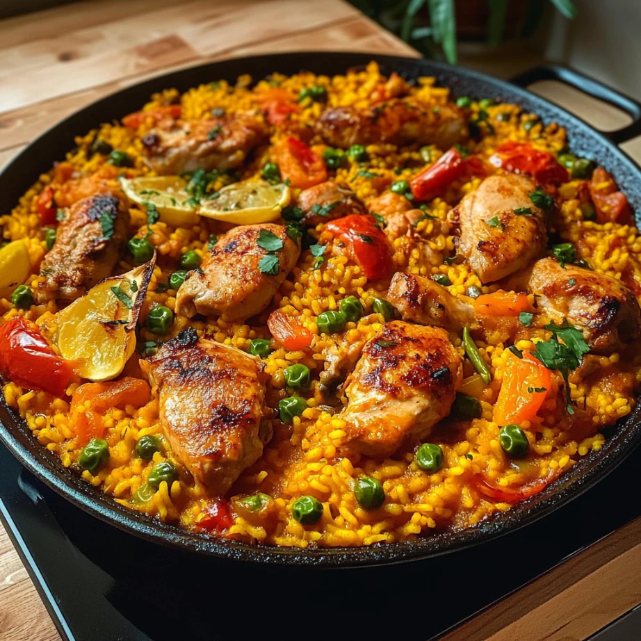 Paella de pollo fácil