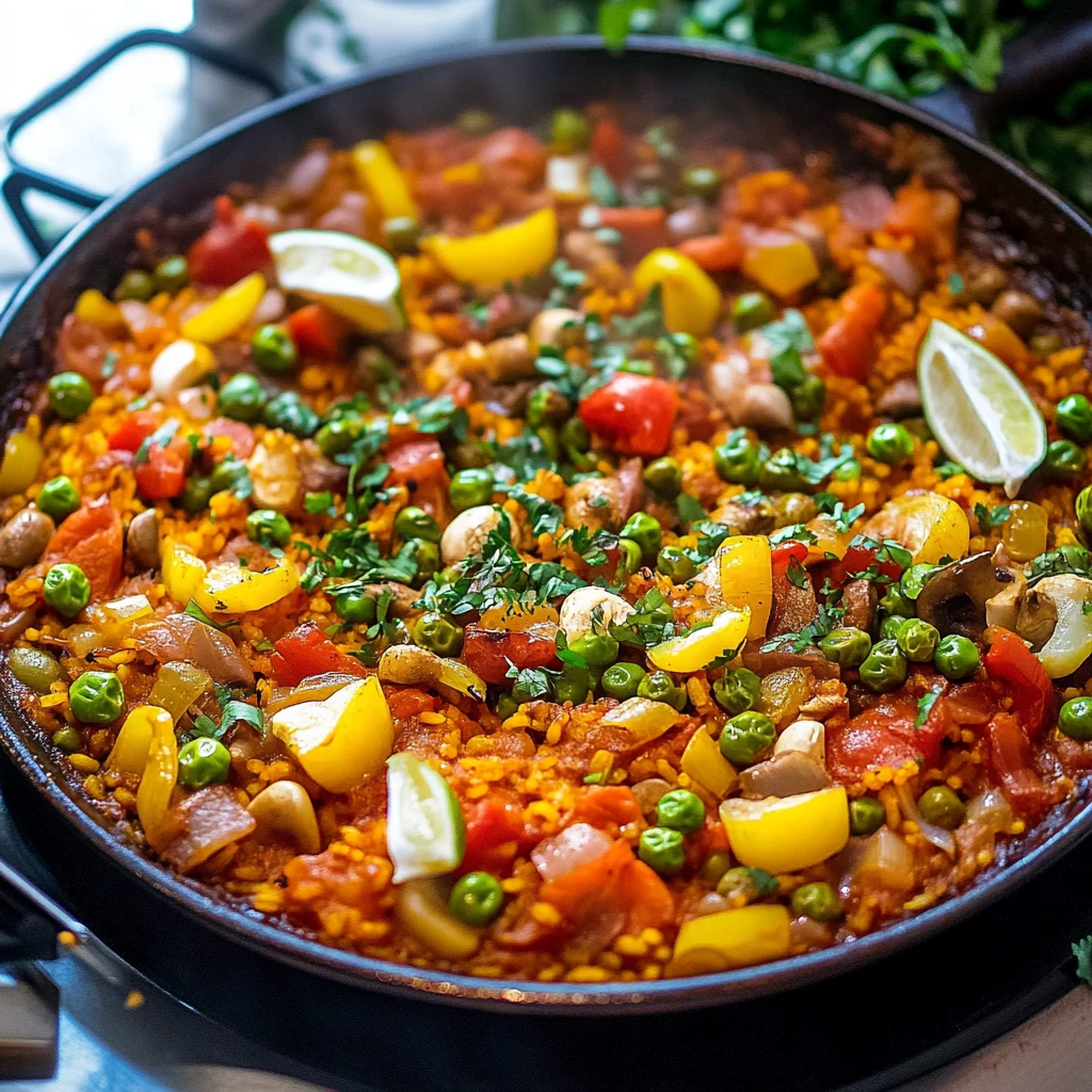 Receta paella vegetariana